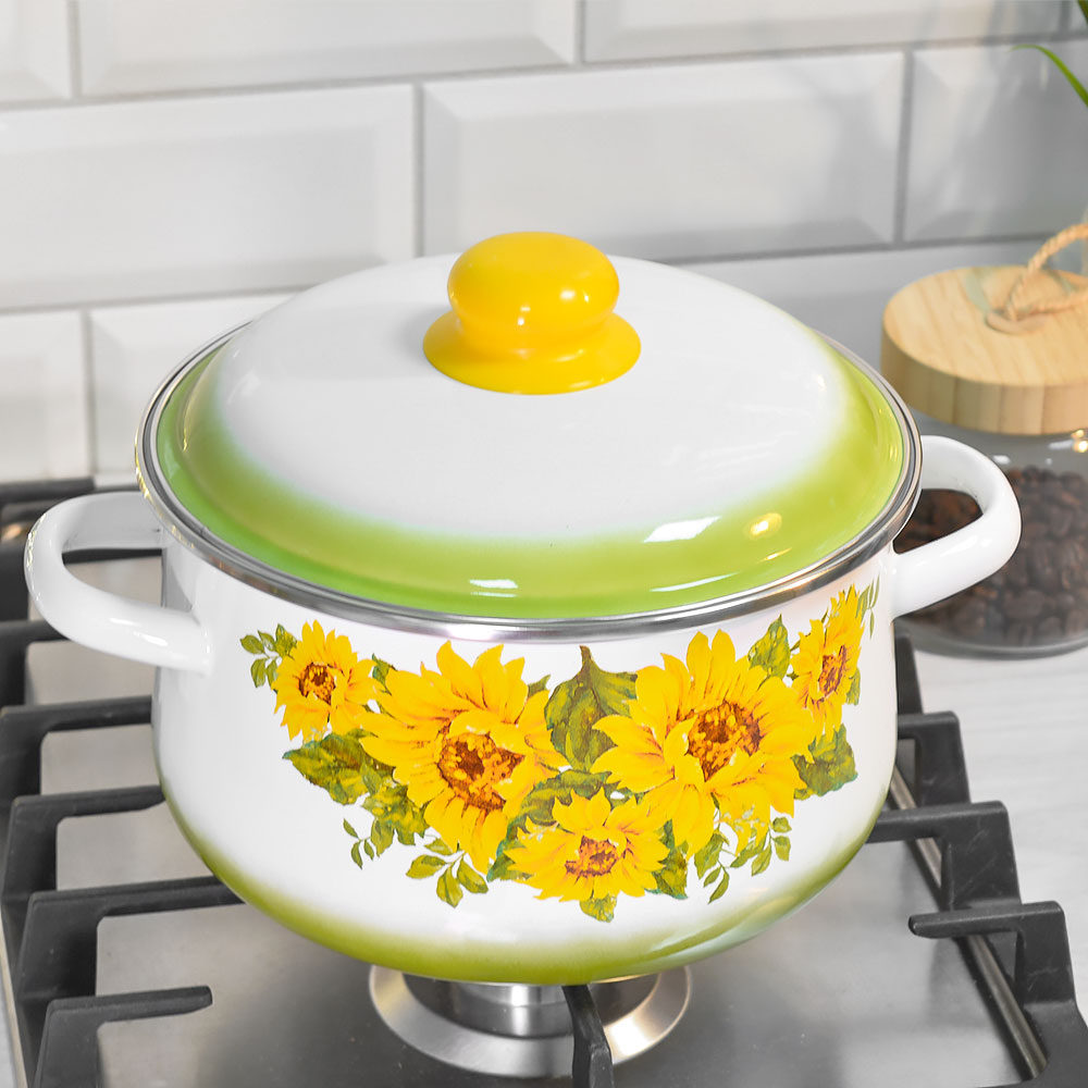 Кастрюля 4л коническая "Подсолнухи"