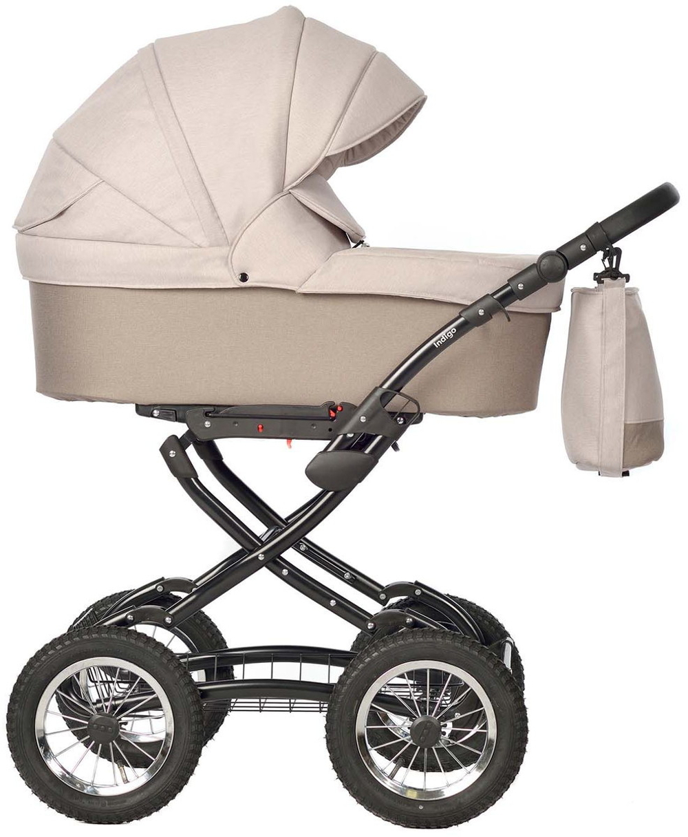 Детская коляска Indigo Barbara 21 Classic 3 в 1 с автокреслом Avionaut Cosmo Grey Ba08 бежевый