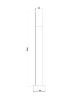 Светильник столбик ландшафтный 60вт 80x80x800мм
