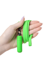 Зеленая вибропуля на ремешке - 5,5 см. (Цвет: зеленый)