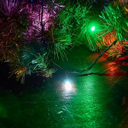 ULD-S1000-100-DGA MULTI-3 IP20 Гирлянда светодиодная. 10м. 100 светодиодов. Белый. желтый. зеленый. красный. розовый. синий свет. Провод зеленый. ТМ Uniel