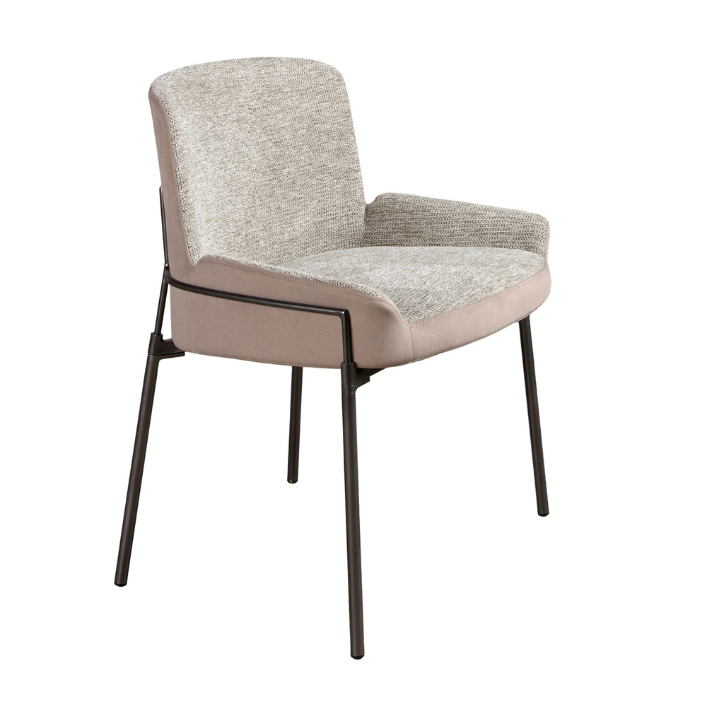 Стул 4171 из серой ткани и коричневого бархата