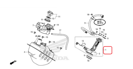 16700-K97-T01. PUMP UNIT, FUEL Honda PCX (2018-2020)