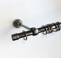 Карнизы кованые для штор d19 мм однорядные, цвет черный никель