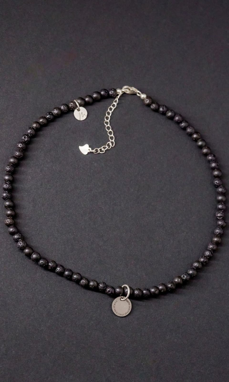 Браслет "Memo about Intention" двойной из природной лавы