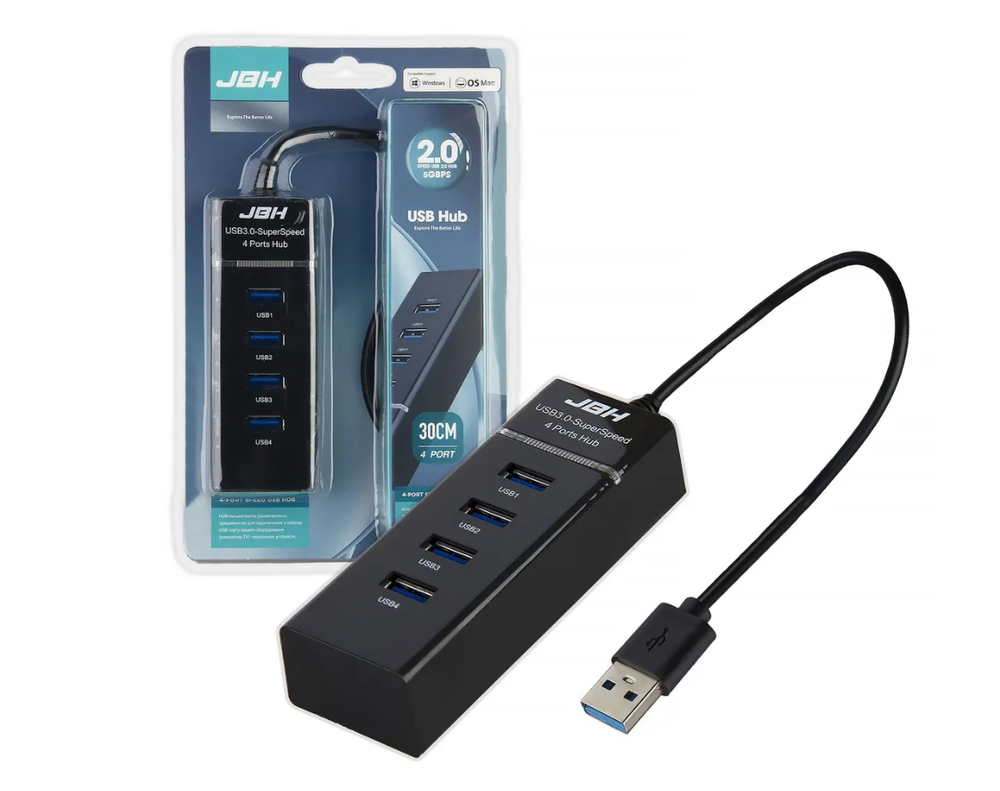 Картридер USB2.0 - Xaб JBH H-02 4порта/30см. (IS790947)