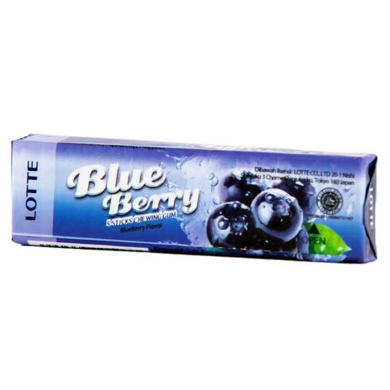 Жевательная резинка Lotte Blueberry со вкусом голубики (9 пластинок), 13,5 г (Таиланд)