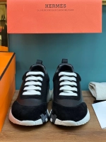 Женские черные кожаные кроссовки Hermes Bouncing