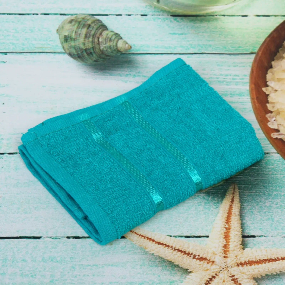 Полотенце махровое 30*30см «LUNA» цвет зеленый 05050 плотность 360гр/м2