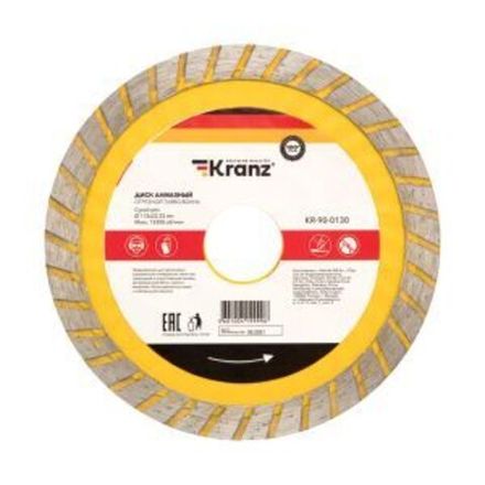 Диск алмазный отрезной Turbo волна 115x22,2x2x10мм KRANZ