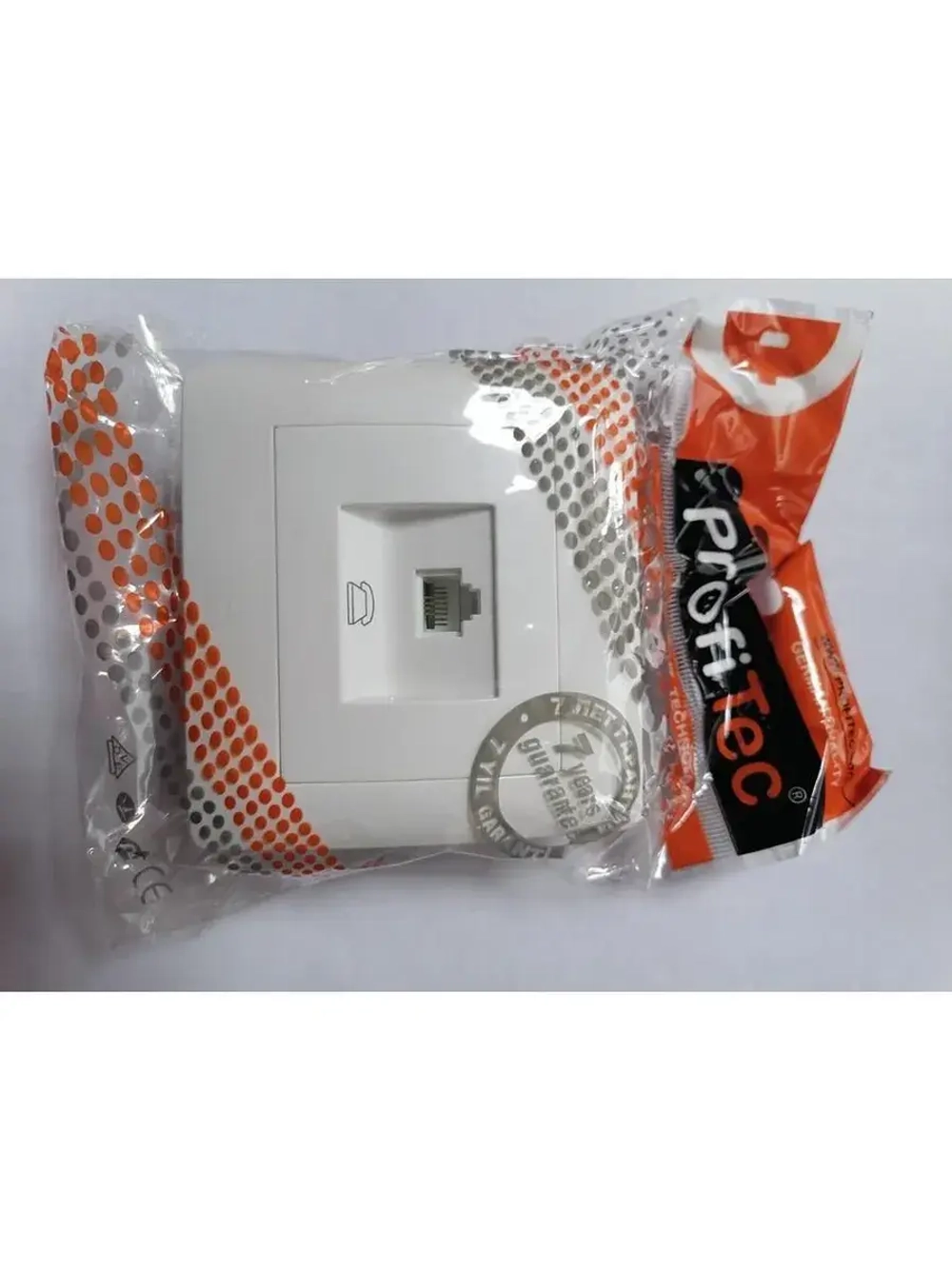 Розетка с рамкой телефон RJ-11 ProfiTec Corsa белая