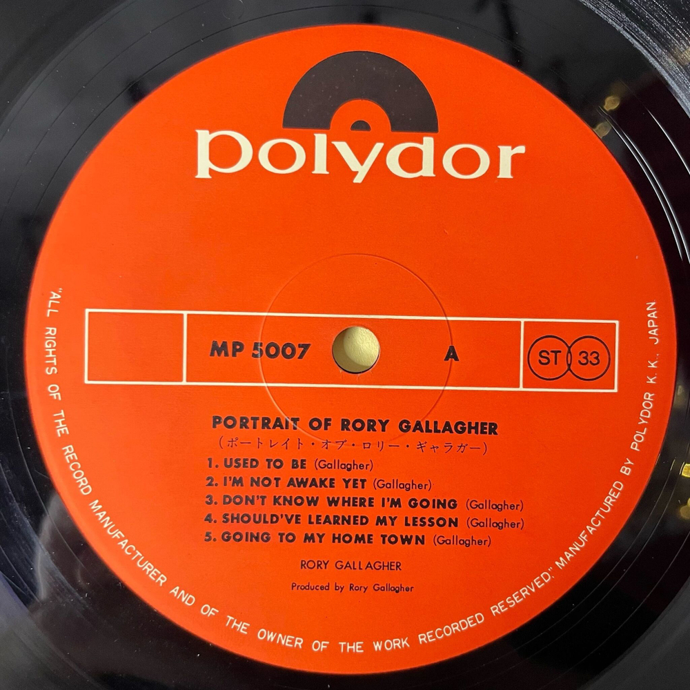 Винтажная виниловая пластинка LP Portrait Of Rory Gallagher (Japan 1973) (No Obi)