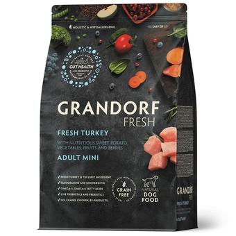 Сухой корм GRANDORF FRESH DOG Turkey MINI, индейка с бататом для взрослых собак мелких пород, диетическая формула для особо аллергичных собак 3кг