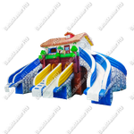 Надувной наземный аквапарк для двух бассейнов «Пляжный домик» 12*10*5 м