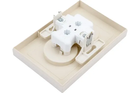 Розетка Systeme Electric ATLASDESIGN без заземления двойная + рамка бежевая 35985