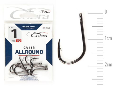 Крючки Cobra Allround HANNA сер. CA118 разм. 001 10шт.