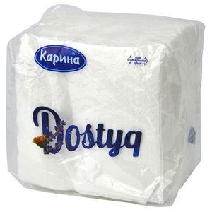 Салфетки бумажные Карина Dostyq белые 24*24 см однослойные 60 л/пач 60 пач/мат