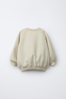 ZARA ТОЛСТОВКА С РЕЛЬЕФНЫМ ЛОГОТИПОМ, ЗЕЛЕНОВАТЫЙ