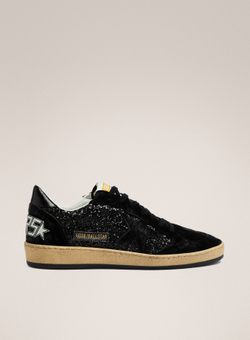 Ball Star in black glitter with black suede inserts