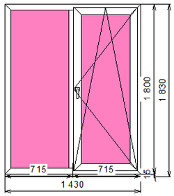 Пластиковое окно 1800 х 1430 ТермА Эко