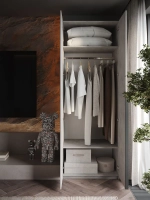 Шкаф Распашной Серый/Черный 81х220x52,5 SOHO с ручкой