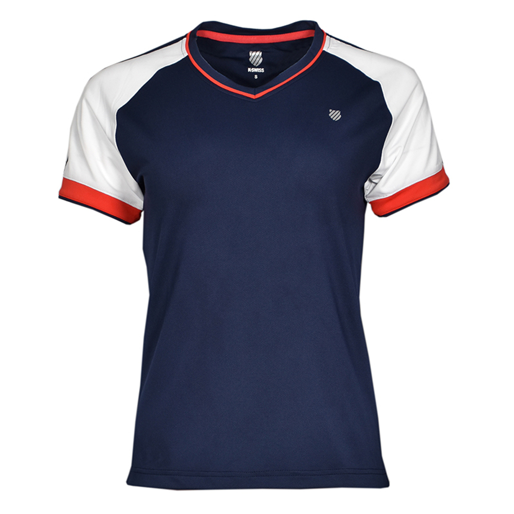 Женская теннисная футболка K-Swiss Heritage Tee Sport W - navy/white