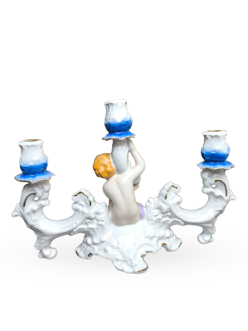 Фарфоровый подсвечник "Ангел Путти" Arpo, Румыния