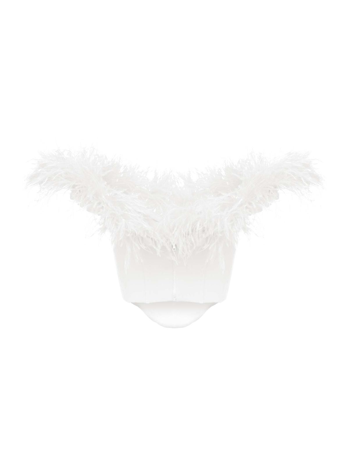 Корсетный топ с перьями