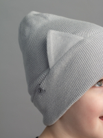 Шапка хлопковая вязаная КИС(Жемчужно-серый)