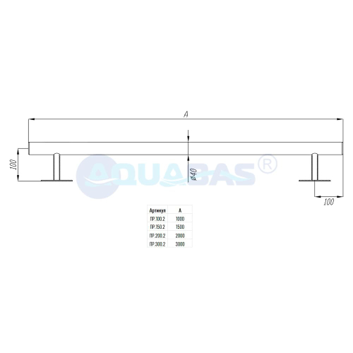 ПР.250.2 Поручень прямой 2,5м