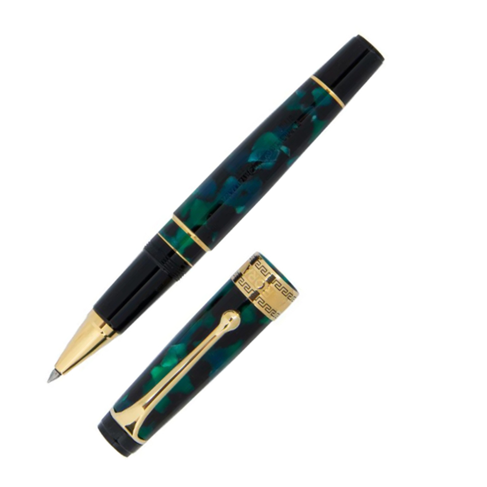 Ручка-роллер Aurora Optima Auroloide, Emerald green GT, в подарочной коробке