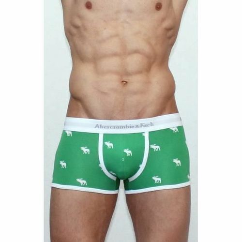 Мужские трусы боксеры Abercrombie&amp;Fitch зеленые с принтом &quot;Лось&quot; AF0020