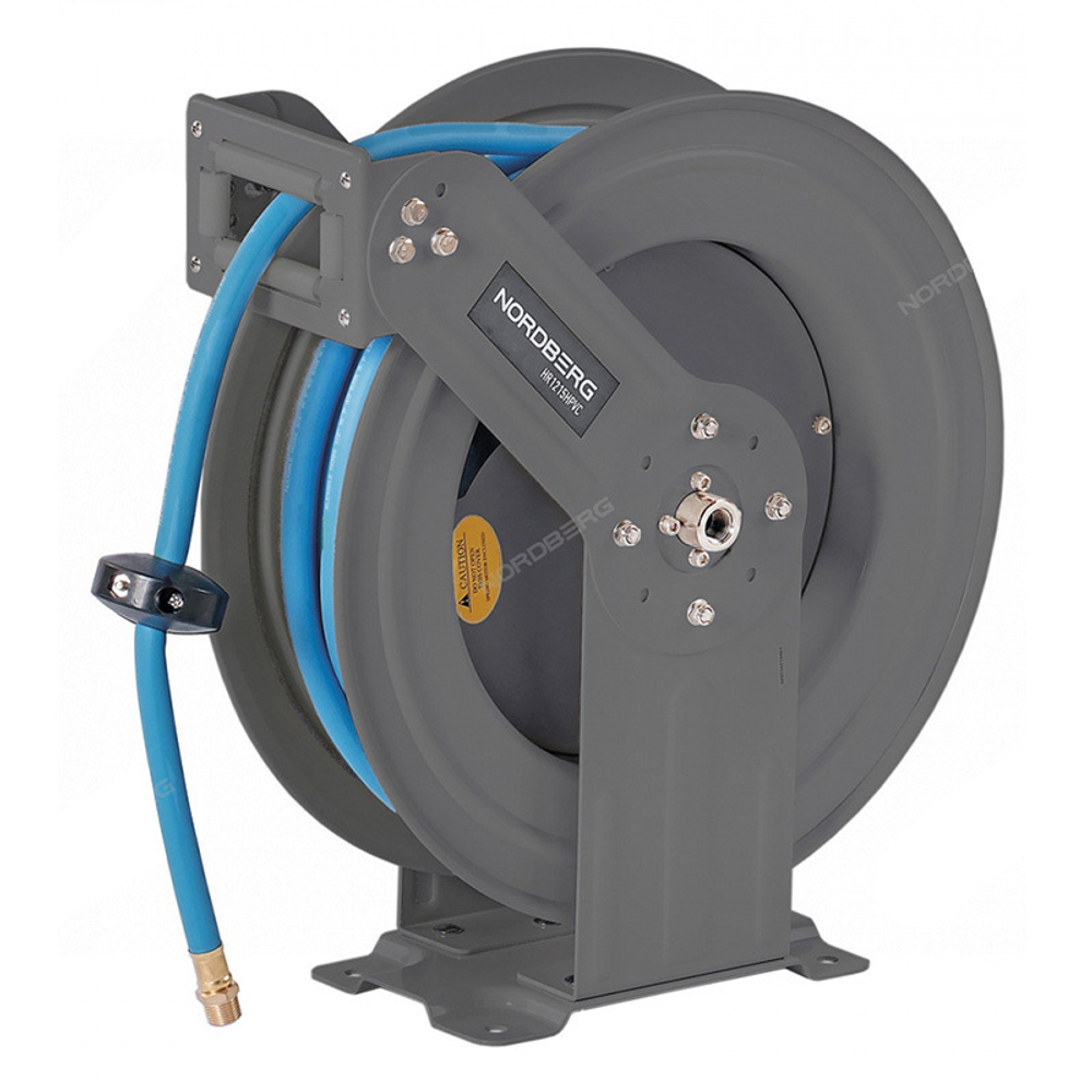 NORDBERG (HR1215HPVC) Шланг воздушный c двойным армированием на стальной катушке, гибридный ПВХ 12.5х19 мм, 15 м
