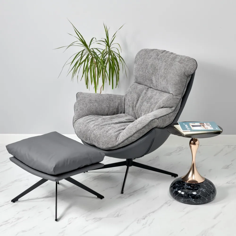 Кофейный столик Angel 40x55см, чёрный мрамор, металл