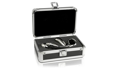 Тяжелый металлический стимулятор для точки G в кейсе Double Trouble (Цвет: серебряный)