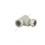 Тройник PP-R комбинированный серый Дн 20х3/4" с накидной гайкой VALFEX 10140120Г