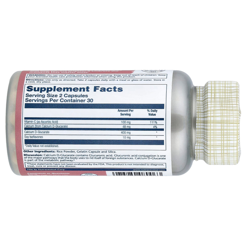 Solaray, d-глюкарат кальция, 60 капсул