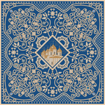 Платок «Жемчужное шитье» 100% шелк, сапфир