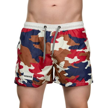 Мужские шорты с камуфляжным принтом Sesmik STORM MILITARY RED