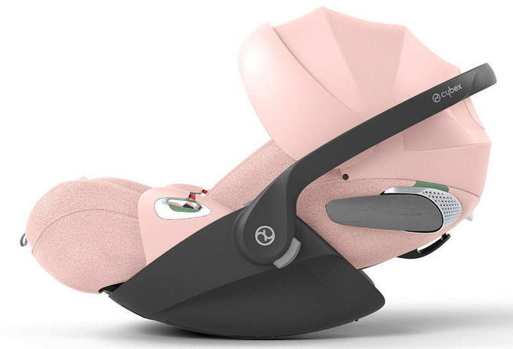 Коляска Cybex Coya Matt Black Frame Cloud T i-Size Peach Pink Plus Leaf Green с дождевиком