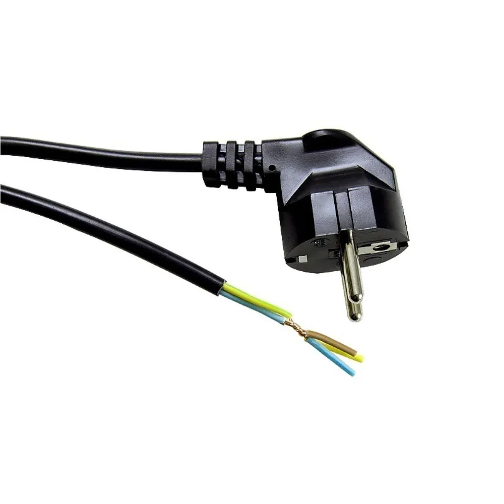 Шнур сетевой с вилкой, черный ПВС 3*2,5 2 метра