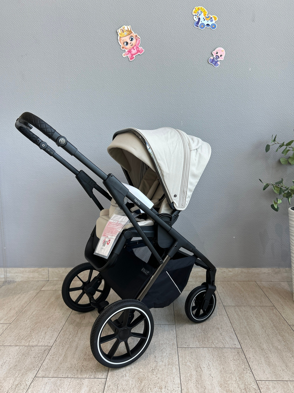 Коляска детская Peppy Tecla 2 в 1 Stone Chrome Edition (Бежевый)