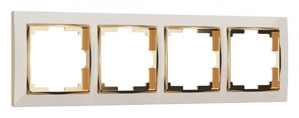 Рамка на 4 поста Werkel Snabb (слоновая кость/золото) W0041932