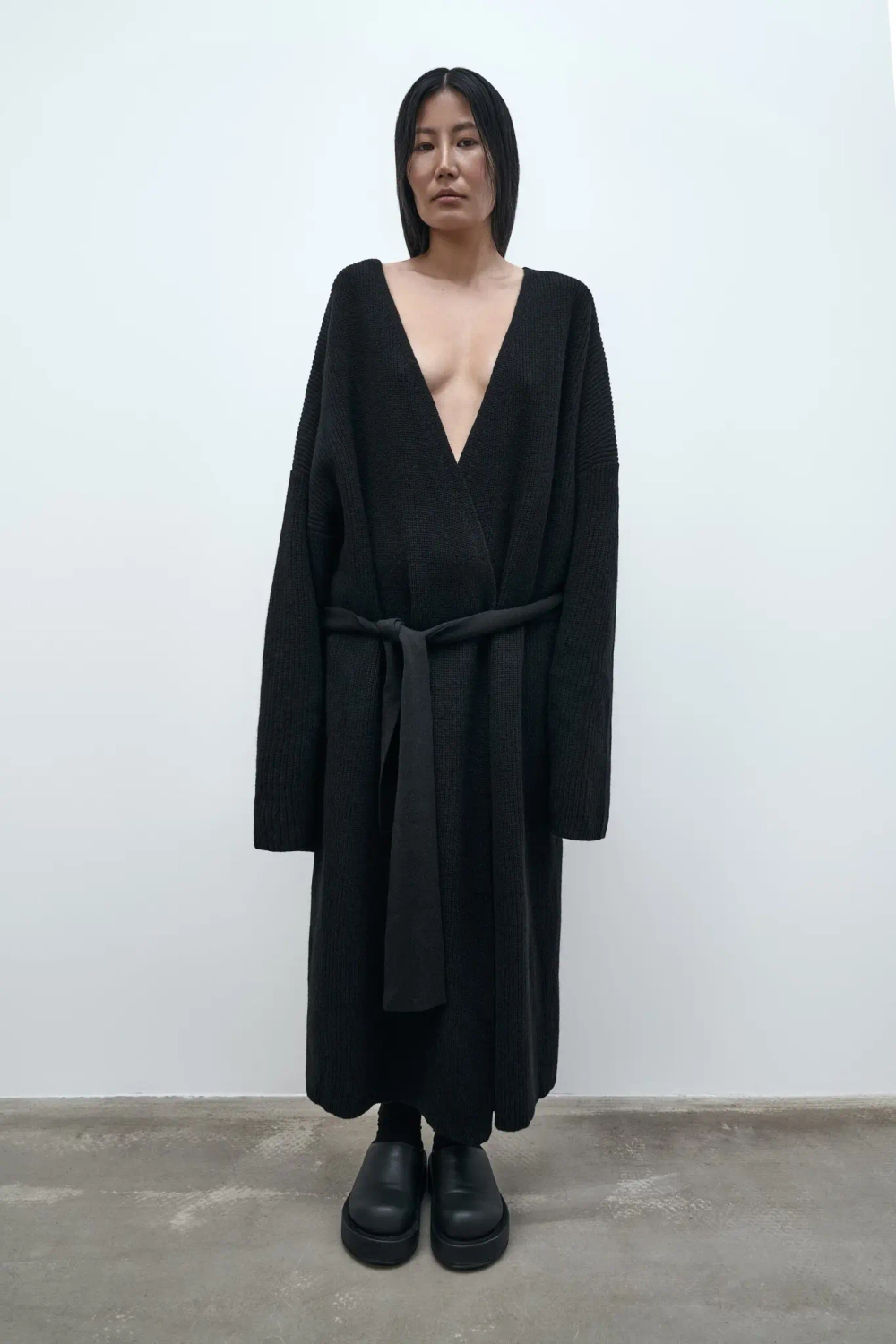 Кардиган макси из шерсти мериноса