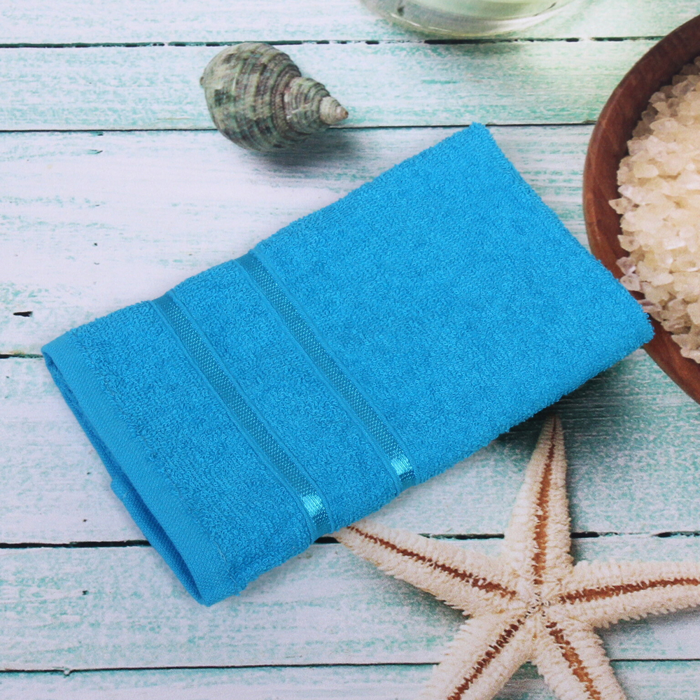 Полотенце махровое 30*60см «LUNA» цвет голубой 06000 плотность 360гр/м2