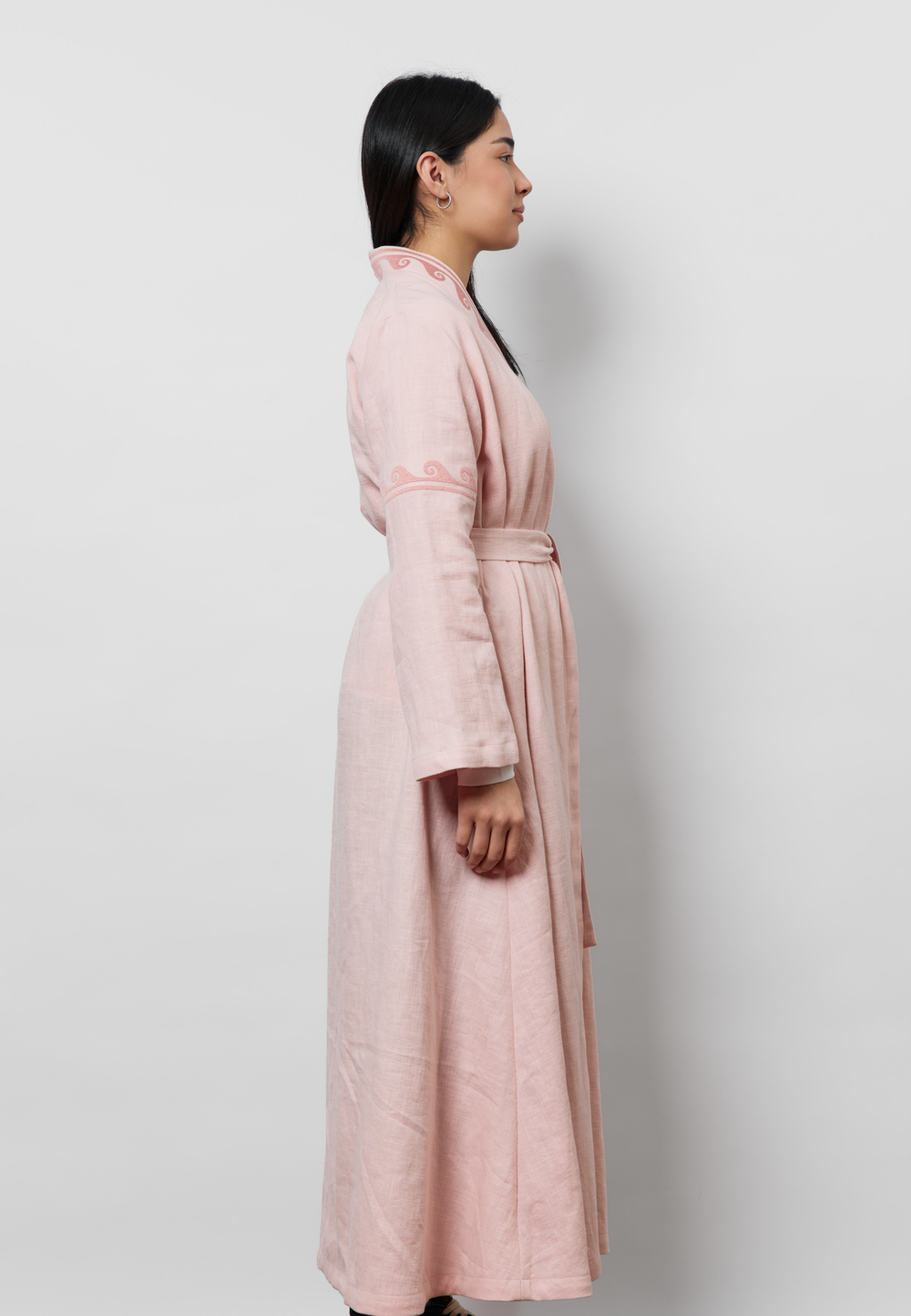 Шапан льняной макси OUY TOLQYN PINK