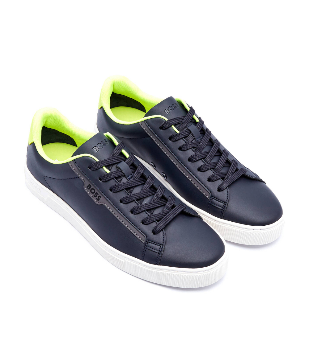 Кожаные кроссовки rhys BOSS BLACK - темно-синий(50502869)