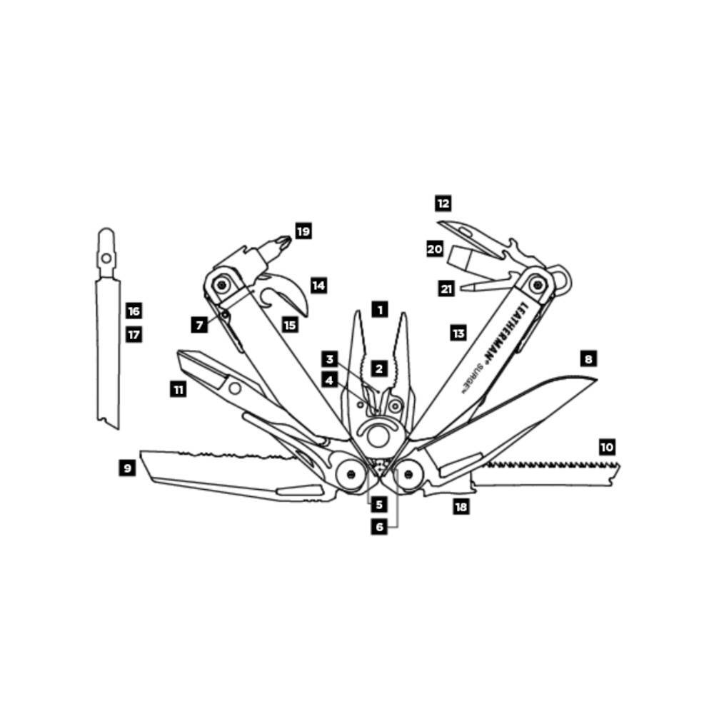 Мультитул Leatherman Surge -831333 21функций черный нeйлон.чехол molle карт.коробка
