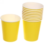 Стакан бумажный 0,2л в наборе 10 шт «Желтый»