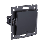 Выключатель 1-клавишный проходной 10А/250В с LED подсветкой, черный матовый Kollinger REA-S-004BM для Aspekt, Eleganz, Reflex